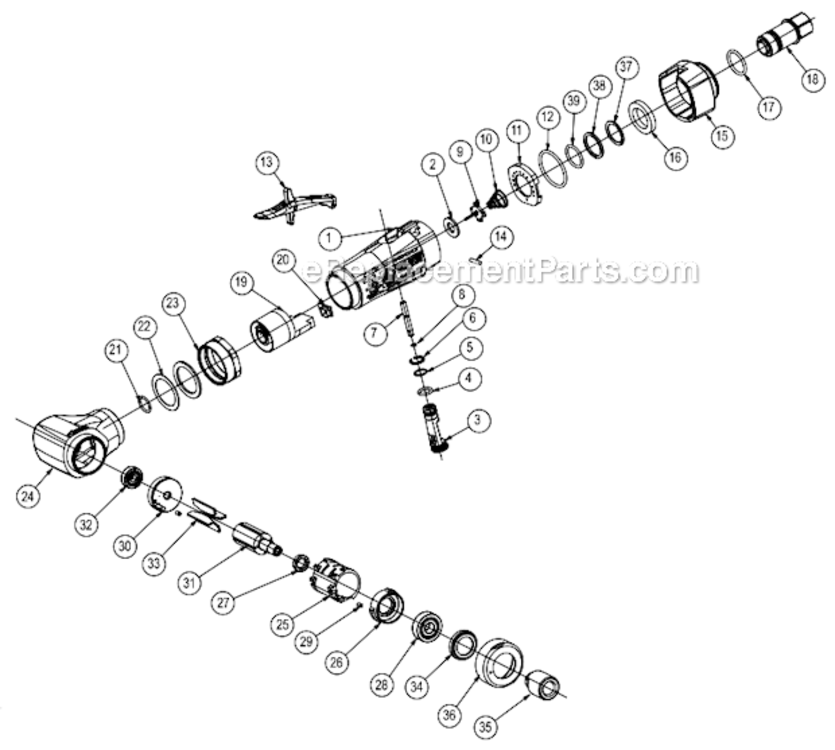 Page A Diagram and Parts List for CP5080-3260D12  Chicago Pneumatic Sander